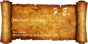 Hertel Erika névjegykártya